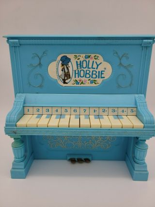 Holly Hobbie Toy Blue Piano - Plastic - 1976 Durham Industries Hong Kong - 9 " X 9.  25