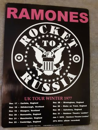 Ramones Concert Poster " Rocket To Russia " Tin Miniature