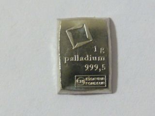 3 Palladium 1 Gram Valcambi Bars