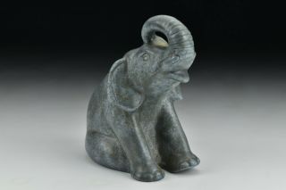 Rookwood Pottery Elephant Paperweight Gray Matte Glaze Early Flame Mark 3