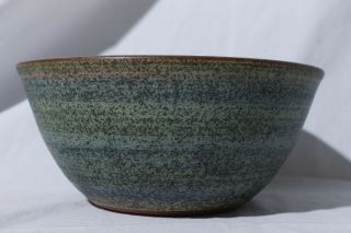 Denis Vibert Pine Tree Kiln Maine Handcrafted Studio Pottery Blue Clay Bowl 8 