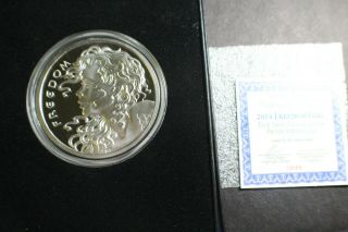 2014 Freedom Girl 5 Oz 999 Silver Medallion Silver Shield