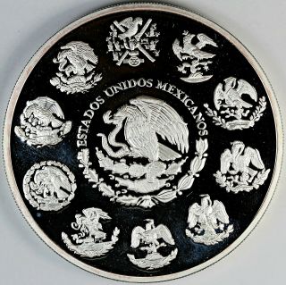 2002 Mexico / Mexican Libertad 5 oz Onza Plata Pura.  999 Fine Silver Coin Proof 2