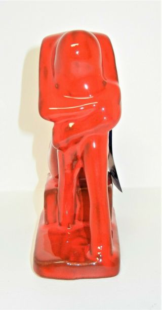 BLUE MOUNTAIN POTTERY STYLIZED FIGURE IN RED FLAME GLAZE - W/TAGS - 3
