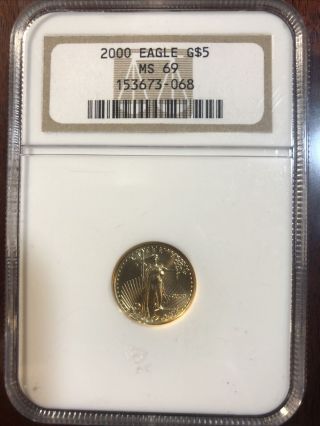2000 $5 Gold American Eagle Ngc Ms - 69