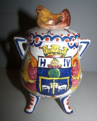 Ca Alcide Chaumeil N Quimper French Faience Mustard With Chicken