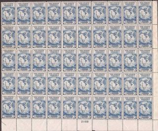 Us Stamp - 1935 3c Byrd Antarctic Expedition - 50 Stamp Top Sheet Ngai 753
