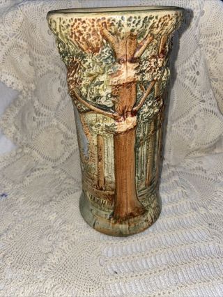 Signed Weller Woodland / Forest Vase - 8 1/2” Tall 1920 
