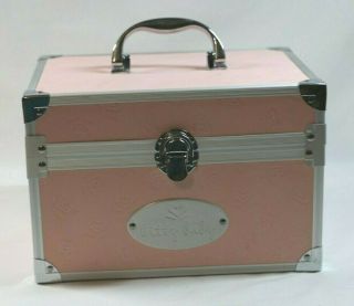 American Girl Bitty Baby Pink Travel Storage Hard Case W/ Handle Hearts Retired