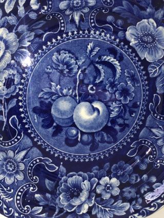 Historical Staffordshire Blue Dinner Plate Fruit Pattern Stubbs Circa 1825 2
