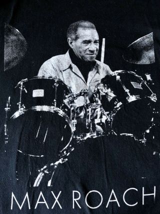 Classic Drummer Max Roach Black Tshirt 2xl