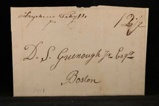 Maine District Of: Fryeburg 1811 Stampless Cover,  12 - 1/2c Rate,  Oxford Co