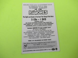 VINTAGE / THE RAMONES WEIRD TALES OF THE RAMONES PROMO STICKER PUNK 2