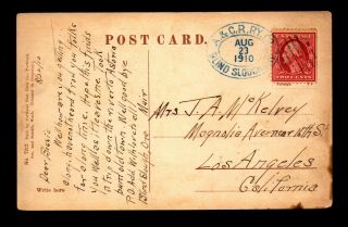 1910 A & C R Ry Co - Blind Slough Or Rpo Card / Towle Unlisted - L21295
