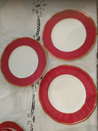 Wedgwood Crown Ruby Dinner Plate Set Of 3 Old Stock.