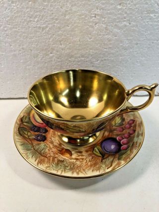 Anysley Orchard Gold Tea Cup And Saucer,  D Jones