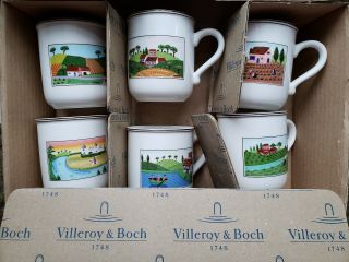 Villeroy & Boch Naif Mugs Set Of 6 6 Different Designs