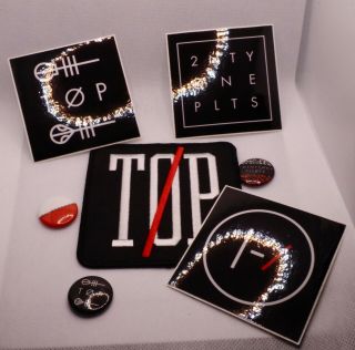 Twenty One Pilots Logo Patch,  Embroidered Iron On Patch 4 ",  Pins,  And Stickers