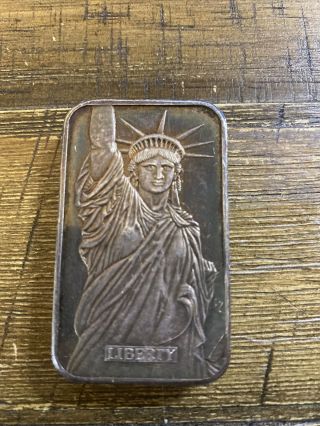 1986 Statue Of Liberty Trade Silver Engelhard 5 Oz.  999,  Silver Bar