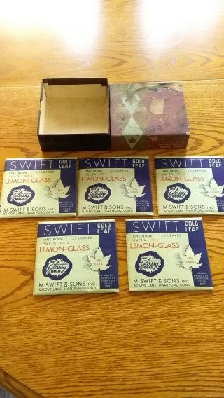 Swift 18 1/2k Lemon Glass Gold Leaf 5 Packs Of 25 Sheets