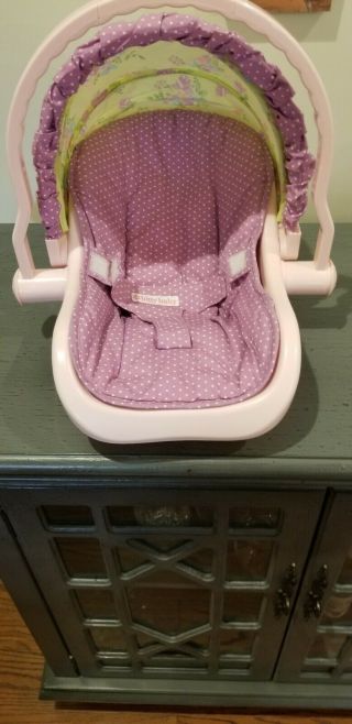 American Girl Bitty Baby Car Seat Carrier Purple Green Pink Retired
