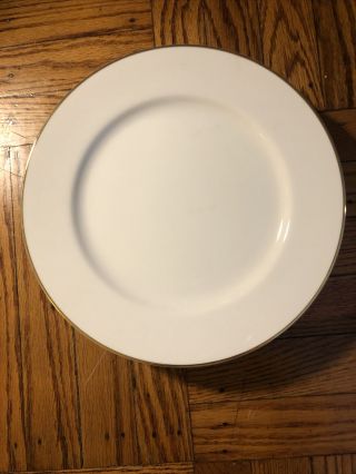 Tiffany & Co White W/ Gold Rim - 6 Dinner Plates -