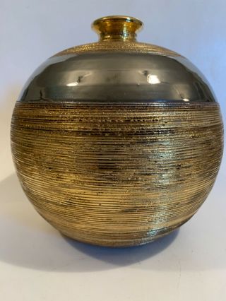 Bitossi Ceramic Lamp Base Gold And Silver Aldo Londi,  Rosenthal Netter,  Raymor