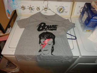 David Bowie Gray T - Shirt Size Medium