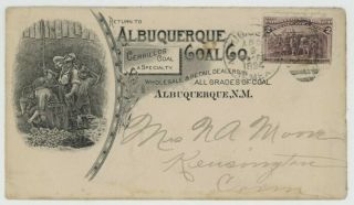 Mr Fancy Cancel 231 Illustrated Ad Cover Albuquerque Coal Co N Mexico 1894 Terr