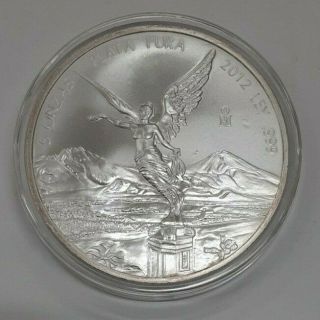 2012 Republic Of Mexico Libertad 5 Troy Ounces Of.  999 Silver Gem Bu In Capsule