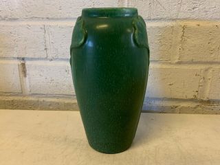Scott Draves Door Pottery Arts & Crafts Style Green Art Pottery Vase Ginkgo Leaf 2