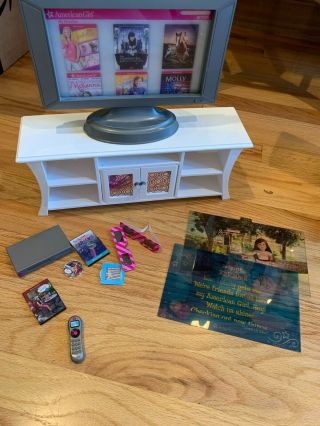 American Girl Media Center With Tv.  Inserts For Tv,  Dvd,  Remote.