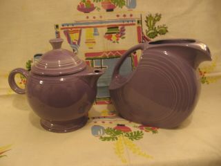 Lilac / Purple Fiesta Teapot & Disc Pitcher Set - Homer Laughlin Rare From 1993