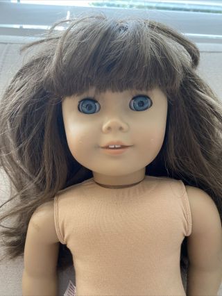 Pleasant Company American Girl Doll Long Brown Hair with Bangs Blue Eyes 2008 2