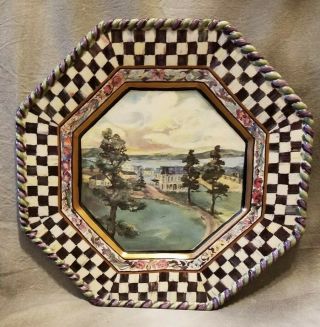 1990 Mackenzie Childs Victoria And Richard Maclachlan Plate 11.  5” Courtly Check