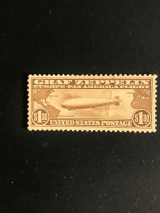 Usa C14.  $1.  30 Brown Graf Zeppelin.  Full Gum.  Tear.  See For Yourself