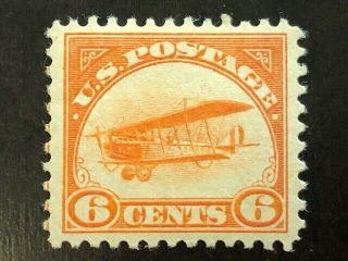 Xf Centering Us Airmail Stamp Scott C1 Mnh 6c Orange Curtiss Jenny - Scv $110