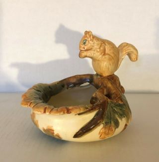 Weller Pottery Woddcraft Squirrel Nut Dish