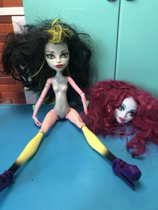 Monster High Create A Monster Siren Girl Head 2 Wigs And Another Head & Body