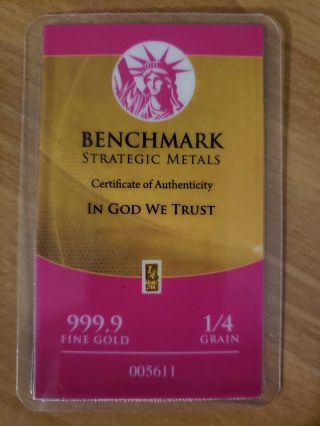 (50) 1/60 Gram 24k Pure Gold.  999 Fine Benchmark Strategic Metals -