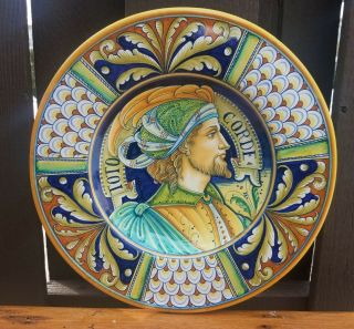Deruta Italy Gialletti Giulio 12 " Toto Corde W/all My Heart Hand Painted Plate
