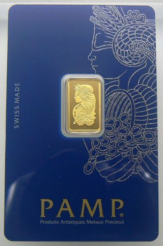 2.  5 Gram Gold Bar - Pamp Suisse Fortuna -.  9999 Fine