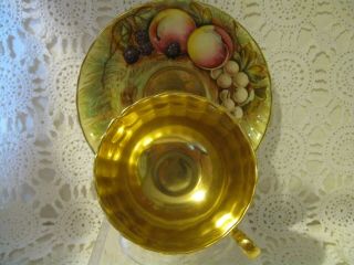 Aynsley Orchard Gold Tea Cup And Saucer Signed D.  Jones Outstanding