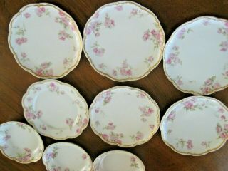 Haviland Schleiger 270a Pink Rose Swags,  Double Gold 3 Fruit Cups,  6 B&b Plates