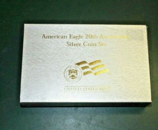 2006 Silver American Eagle 3 - Piece 20th Anniversary Set Box/coa