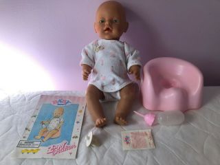 Baby Born 16 " Doll With Blue Eyes Potty Experience By Zapf Creation 2004