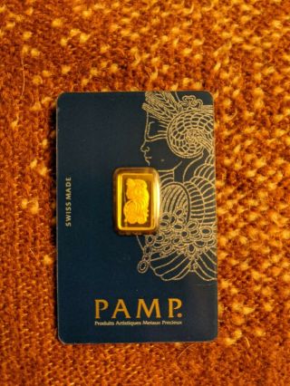 2.  5 Gram Gold Bar - Pamp Suisse Fortuna 999.  9 Fine In Assay