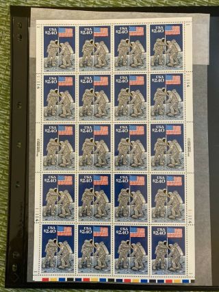 1989 Us $2.  40 Moon Landing,  20th Anniversary Pane Of 20 Stamps; Sc 2419
