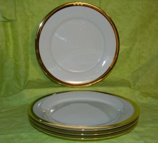 Ralph Lauren China Academy Gold Dinner Plate Set Of 4
