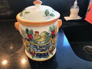 Dicamillo Made In Italy Hand - Painted Biscotti Jar
